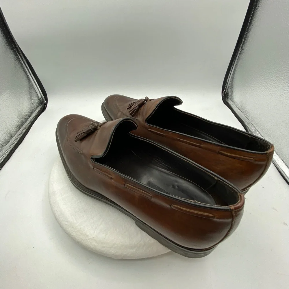 To Boot New York Mens 12 Tassel Loafers Brown Leather Adam Derrick Italy 127